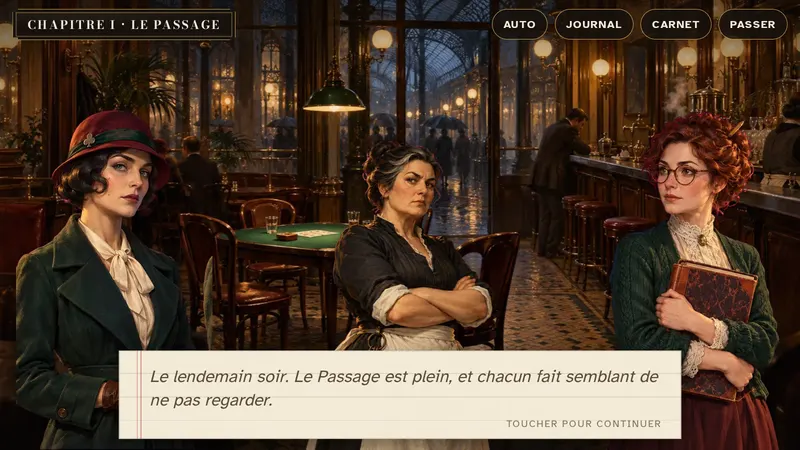 Mauvaise Donne, chapitre 1 : Agnès et Salomé au Passage, en 1923.
